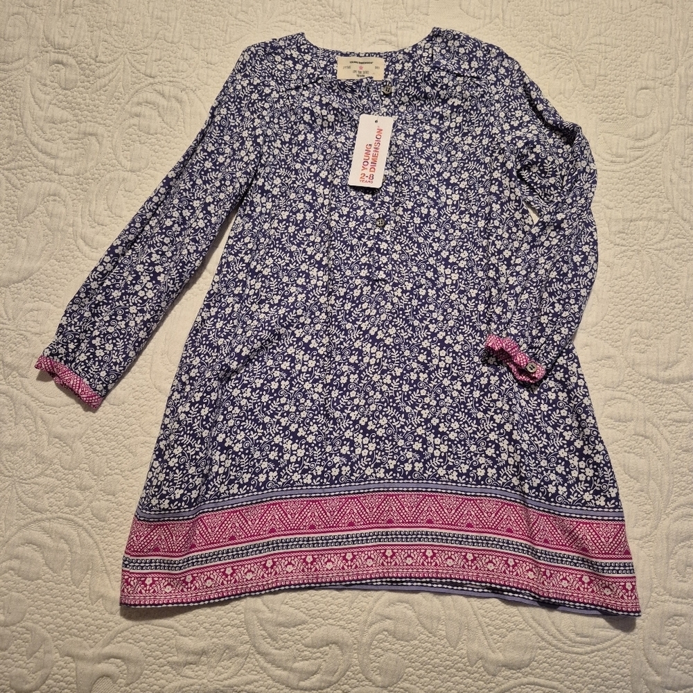 Young Dimension girls size 3/4 long sleeve floral print dress NEW